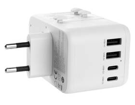 Cestovní adaptér FIXED Voyager pro EU, UK a USA/AUS, s 3xUSB-C a 2xUSB výstupem, GaN, PD 65W bílý

 obrázek produktu 6 z 12