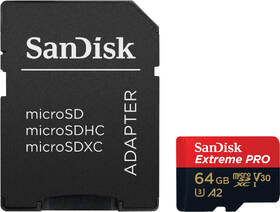 Paměťová karta SanDisk 64GB UHS-I U3 (200R/90W) + adaptér 
