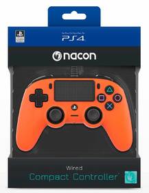 Gamepad Nacon Wired Compact Controller pro PS4 oranžová barva
