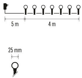 Vánoční osvětlení EMOS 40 LED cherry řetěz - kuličky 2,5 cm, 4 m, venkovní i vnitřní, multicolor, časovač 

 obrázek produktu 7 z 8