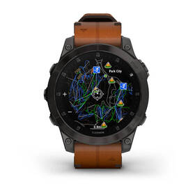 Chytré hodinky Garmin epix Sapphire Style - Titan Black/Brown Leather Band 

 obrázek produktu 6 z 12