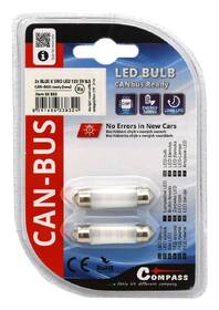 Autožárovka Compass 33832 6 LED SMD 12V  suf.10X39 SV8.5 NEW-CAN-BUS (2 ks) 

 obrázek produktu 2 z 2