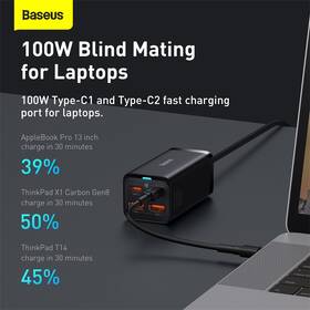Nabíječka do sítě Baseus GaN3, 2x USB-A, 2x USB-C 100W černá

 obrázek produktu 10 z 15