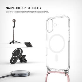 Kryt na mobil FIXED MagPure Neck s růžovou šňůrkou na krk na Apple iPhone 17 průhledný

 obrázek produktu 2 z 8