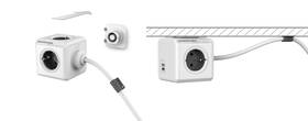 Kabel prodlužovací Powercube USB, 4x zásuvka, 2x USB, 1,5m šedý/bílý

 obrázek produktu 4 z 8