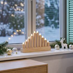 LED dekorace Solight Dřevěný svícen,10x LED, 2x AA (25cm) dřevo

 obrázek produktu 2 z 7