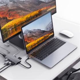 USB Hub HyperDrive pro iPad Pro, MacBook Pro/Air USB-C/HDMI, 3x USB 3.0, RJ45, USB-C, SD, Micro SD, 3,5mm jack šedý

 obrázek produktu 4 z 4