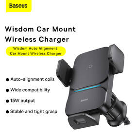 Držák na mobil Baseus Wisdom Auto Alignment s bezdrátovým nabíjením 15 W černý

 obrázek produktu 11 z 14