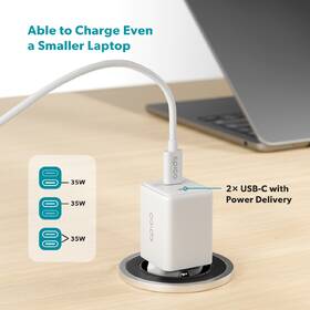 Nabíječka do sítě Epico UltraBoost GaN 35W 2xUSB-C + USB-C kabel 1,2m bílá

 obrázek produktu 4 z 5