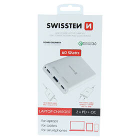 Nabíječka do sítě Swissten 60W, 2x USB-C, 1x USB-A bílá

 obrázek produktu 4 z 4