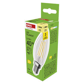 Žárovka LED EMOS Filament svíčka, 3,4 W, E14, teplá bílá 

 obrázek produktu 6 z 7