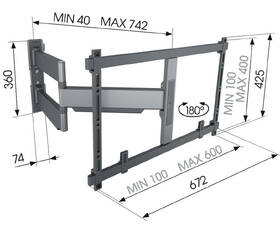 Držák TV Vogel’s ELITE TVM 5845  pro úhlopříčky 55" až 100", nosnost 55 kg černý

 obrázek produktu 2 z 12