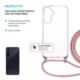 Kryt na mobil FIXED Pure Neck s růžovou šňůrkou na krk na Samsung Galaxy A36 5G/A56 5G průhledný

 obrázek produktu 2 z 4