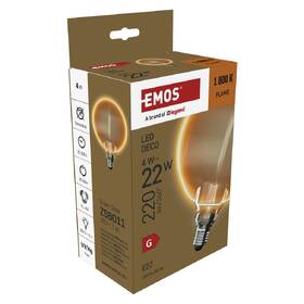 Žárovka LED EMOS DECO G130OA "O", 4W, 220 lm, E27, teplá bílá+ 

 obrázek produktu 3 z 6
