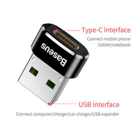 Redukce Baseus USB/USB-C černá barva

