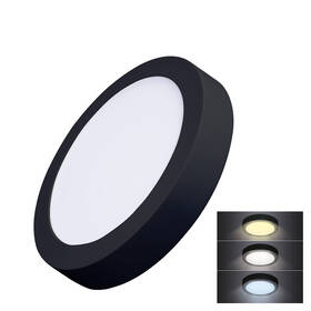 Stropní svítidlo Solight CCT, přisazené, 18 W, 900 lm, kulaté černé

 obrázek produktu 2 z 9