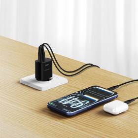 Nabíječka do sítě Swissten EDGE GaN 1x USB-C PD 45W/1x USB-A 18W QC černá

 obrázek produktu 4 z 8