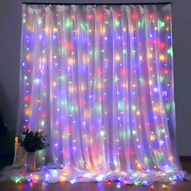 Vánoční osvětlení ColorWay vnitřní, 300 LED, 3× 3m, 220–240V AC, vícebarevné 

 obrázek produktu 4 z 5