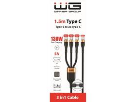 Kabel WG 3v1 USB-C x 3x USB-C 130W 1,5m černý

 obrázek produktu 3 z 3