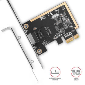 Síťová karta Axagon PCEE-GRF, PCIe síťová karta - 1x Gigabit Ethernet port stříbrná

 obrázek produktu 2 z 3