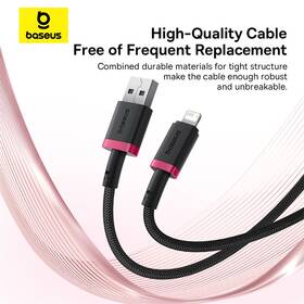 Kabel Baseus Dura USB/Lightning, 2.4A, 1m černý/červený

 obrázek produktu 10 z 16