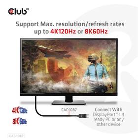 Kabel Club3D DisplayPort / HDMI 1.4, 8K, M/M, 3m 

 obrázek produktu 3 z 3