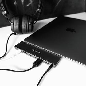 USB Hub Canyon 2x USB-C/2x USB, 2x HDMI 4K, USB-C PD 87W, 2x USB-C, 3,5mm 

 obrázek produktu 3 z 6