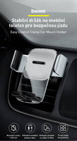 Držák na mobil Baseus Easy Control Clamp, do ventilační mřížky černý

 obrázek produktu 9 z 11