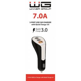 Adaptér do auta WG 3x USB, QC 3.0, 7.0A černý/bílý

 obrázek produktu 1 z 1