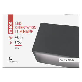 Nástěnné svítidlo EMOS Dirbi, obdélník, 1,5W, neutrální bílá šedé

 obrázek produktu 2 z 2