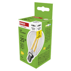 Žárovka LED EMOS Filament Mini Globe, 1,8 W, E14, neutrální bílá 

 obrázek produktu 6 z 7