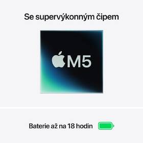 Notebook Apple 13" M5 10× CPU 10× GPU, 24 GB, 1 TB - blankytně modrý CZ 

 obrázek produktu 3 z 8