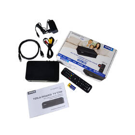 Set-top box Tesla HYbbRID TV T200 + Zircon WA 150, USB WIFI adaptér s anténou černá barva

