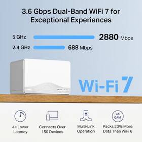 Komplexní Wi-Fi systém Mercusys Halo H25BE BE3600 Mesh Wi-Fi 7 (3 ks) bílá barva
