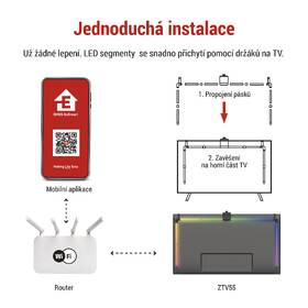 LED pásek EMOS GoSmart Ambientní RGB  za TV 55“ (139 cm) ZTV55 

 obrázek produktu 13 z 19