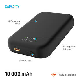 Powerbanka FIXED MagZen (2nd gen.) s bezdrátovým nabíjením a podporou MagSafe, 10 000 mAh černá

 obrázek produktu 4 z 8
