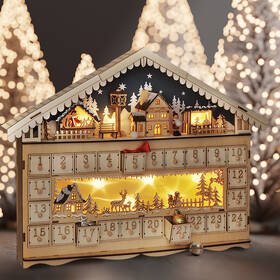 LED dekorace Solight adventní kalnedář - horská chata, 10x LED, 50x40cm, 2x AA 

 obrázek produktu 6 z 6