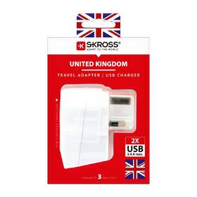 Cestovní adaptér SKROSS UK USB pro použití ve Velké Británii, vč. 2x USB 2400mA 

 obrázek produktu 7 z 7
