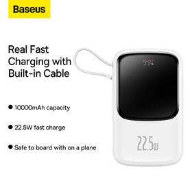 Powerbanka Baseus Qpow Pro 10000mAh 22,5W s USB-C kabelem bílá

 obrázek produktu 10 z 16