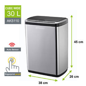 Bezdotykový odpadkový koš Helpmation AK5110, 30 l nerez

 obrázek produktu 5 z 8