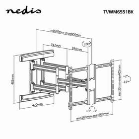 Držák TV Nedis Full Motion nástěnný polohovatelný, pro úhlopříčky 37 - 80 ", nosnost 70 kg černý

 obrázek produktu 4 z 5