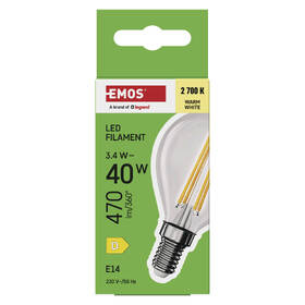 Žárovka LED EMOS Filament Mini Globe, 3,4 W, E14, teplá bílá 

 obrázek produktu 4 z 7