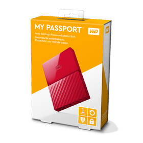 Externí pevný disk 2,5" Western Digital 1TB červená barva
