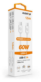 Kabel Aligator Power 65W, USB-C/USB-C, 3A, 1,5m bílý

 obrázek produktu 1 z 1