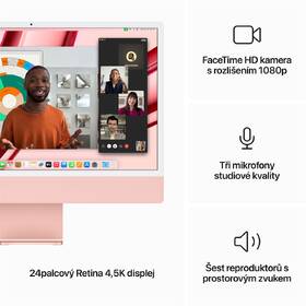 Počítač All In One Apple iMac 24" M3 8-CPU 10-GPU, 256GB - Pink CZ 
