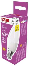 Žárovka LED EMOS Classic Candle, 6,5 W, 806lm, E14, neutrální bílá 

 obrázek produktu 11 z 13