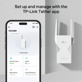 Wi-Fi extender TP-Link RE235BE, Wi-Fi 7 BE3600 bílý

 obrázek produktu 8 z 9