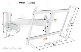 Držák TV Vogel’s TVM 3643W polohovatelný, pro úhlopříčky 40" až 77", nosnost 35 kg bílý

 obrázek produktu 1 z 13