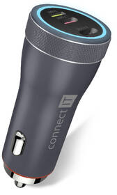 Adaptér do auta Connect IT InCarz DUPLEX, 2x USB-C, 1x Lightning + kabel 1m antracitový

 obrázek produktu 1 z 5