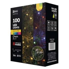 Vánoční osvětlení EMOS 100 LED řetěz, 10m, teplá bílá/multicolor, programy 

 obrázek produktu 3 z 3
